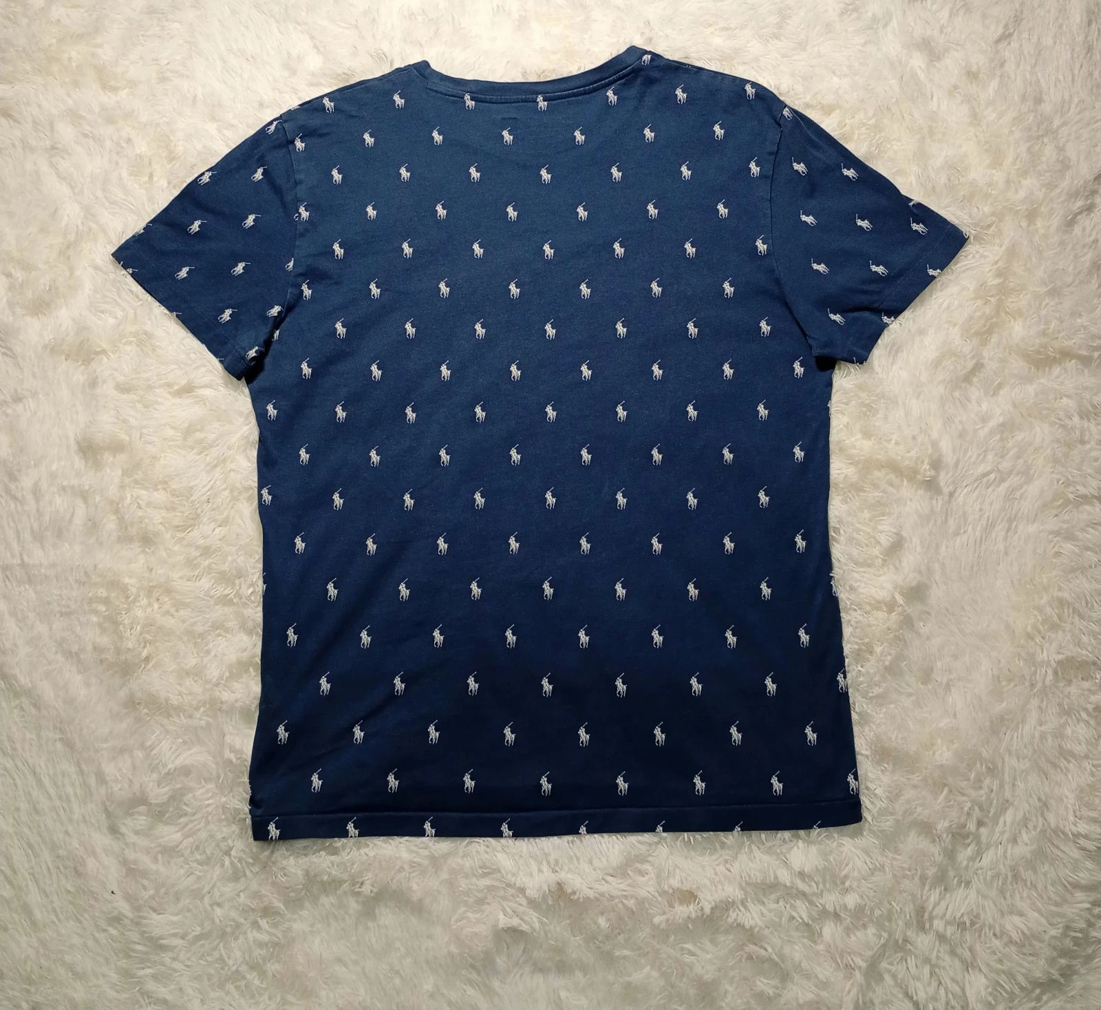 Ralph Lauren Navy Allover Pony Print Tee - Size L – photo 5